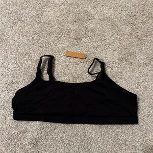 SKIMS Black Bandeau with Straps